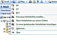 Send2 Microsoft Outlook 2007 Werkzeugleiste
