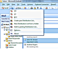 Send2 Microsoft Outlook 2007 Toolbar